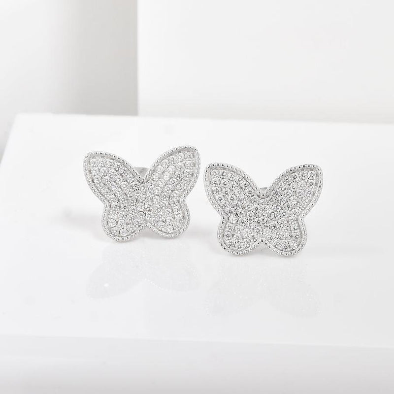 Pave Butterfly Studs Earrings - DailySale