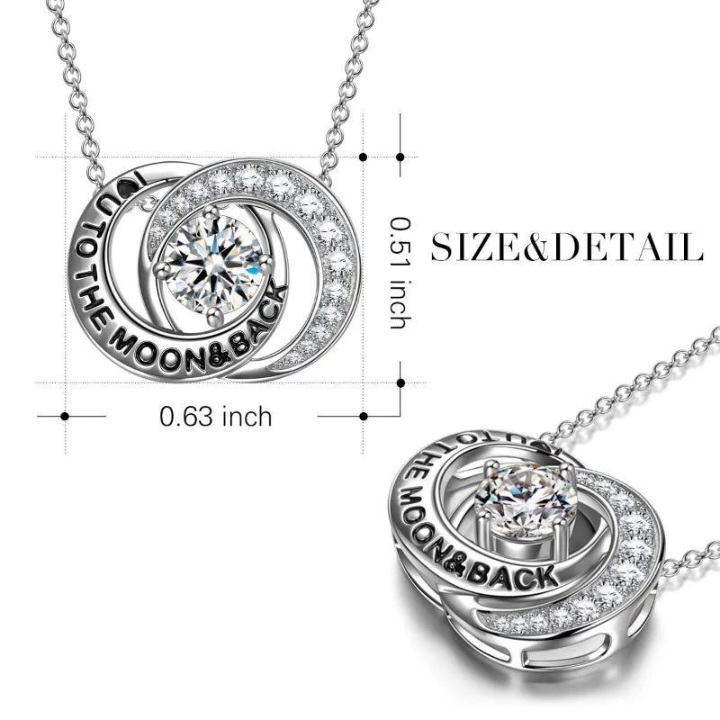 Pav'e Interlocking Circle Pendant Necklace Jewelry - DailySale