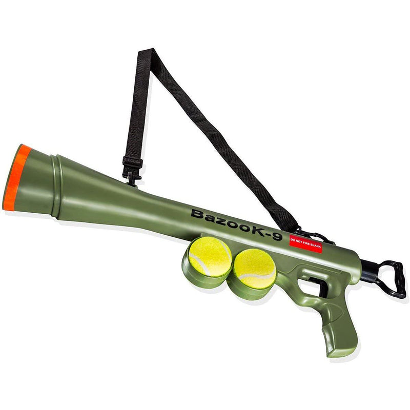 Paws & Pals Bazook - 9 Tennis Ball Launcher Gun with 2 Squeaky Balls Pet Supplies - DailySale