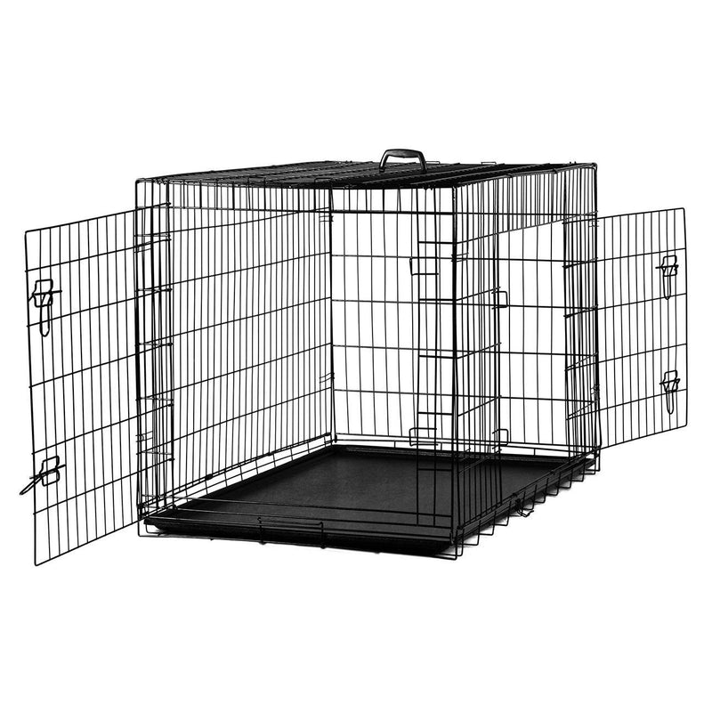 Paws & Pals Double Door Wire Dog Crate with Tray Pet Supplies - DailySale
