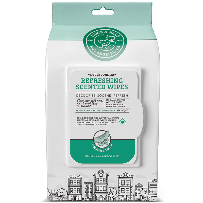 Paws & Pals Pet Grooming Wipes Hypo-Allergenic Cleansing and Deodorizing