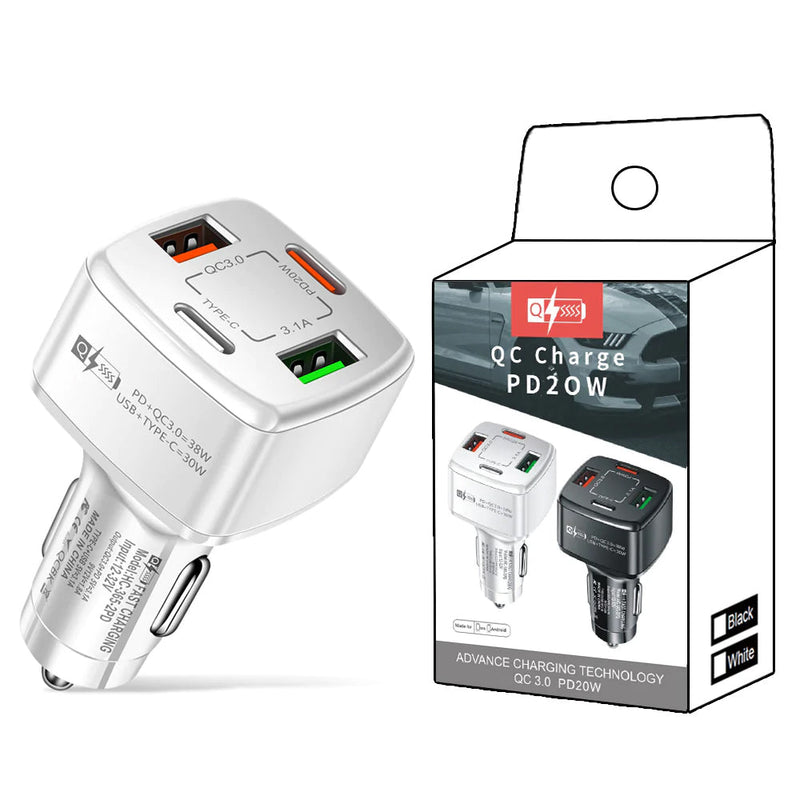 PBG 4 Port Car Charger 2 PD Ports and 2 USB Ports Automotive - DailySale