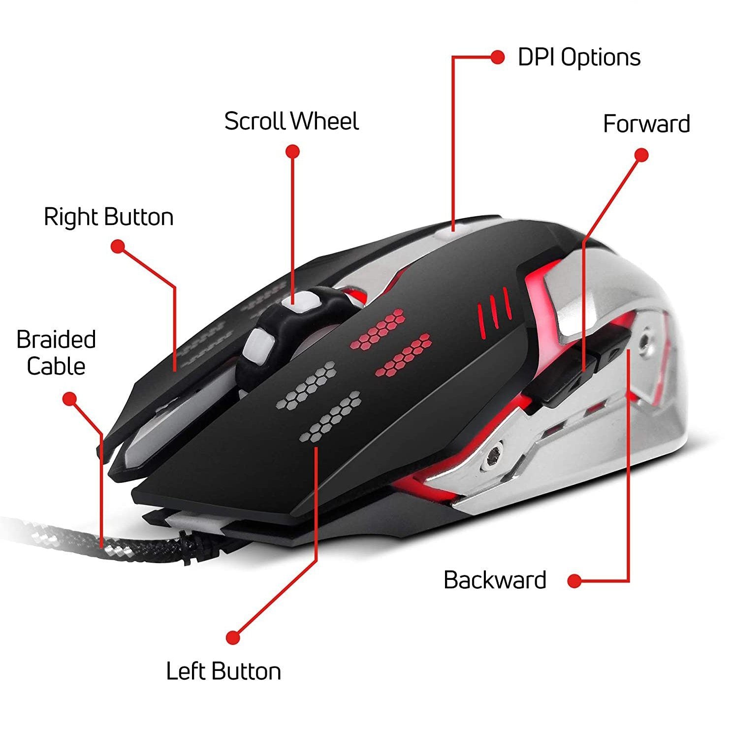 PBX Gladiator Wired Gaming Mouse Computer Accessories - DailySale