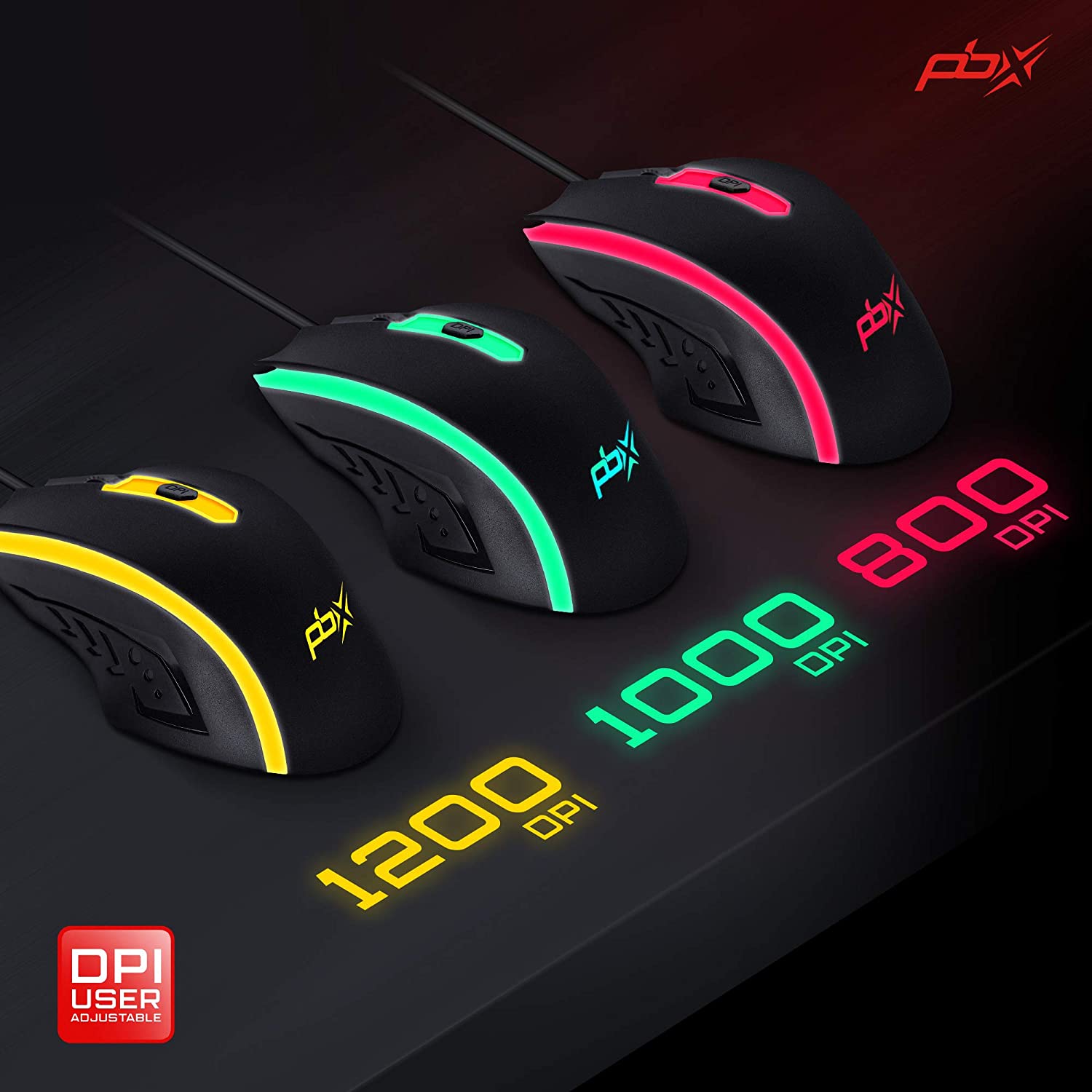 PBX Soldier Wired Gaming Mouse with 4 Optimized Buttons, 3 Levels of DPI Computer Accessories - DailySale