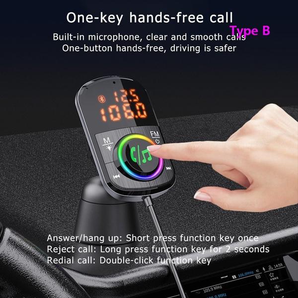 PD18W and QC3.0 Bluetooth 5.0 Car Radio Adapter Dual Fast Charging Port Wireless FM Audio Hands Free Car Kit Receiver Automotive - DailySale