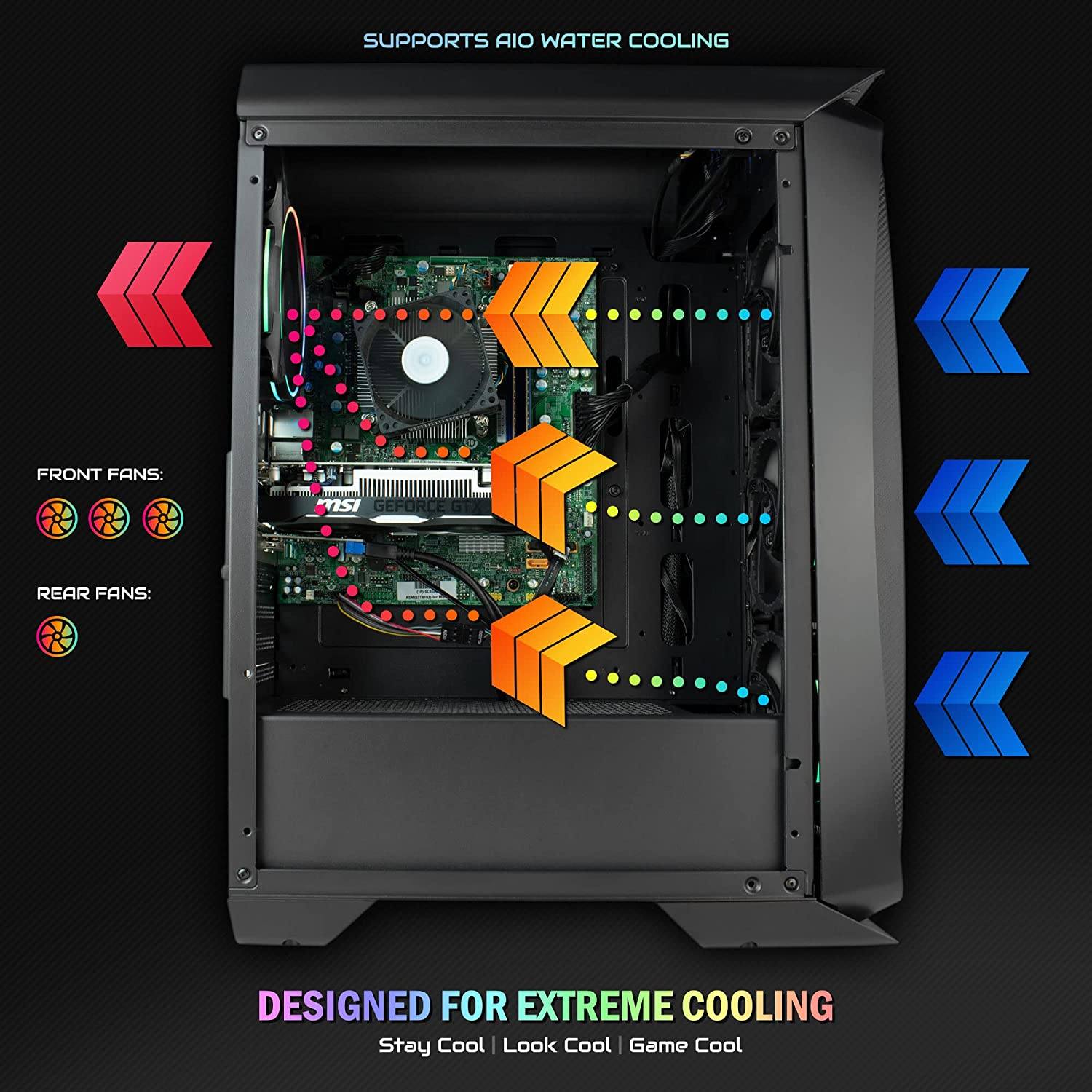 Periphio Hydra Gaming PC Tower Desktop Computer Desktops - DailySale