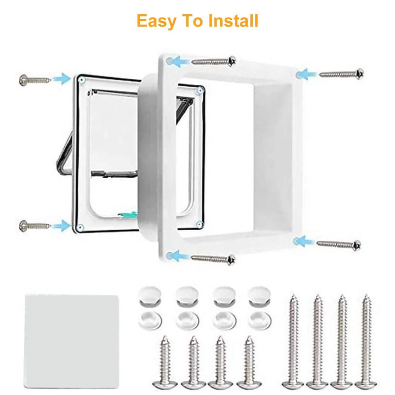 Pet 4 Way Locking Quiet Flap Door Pet Supplies - DailySale