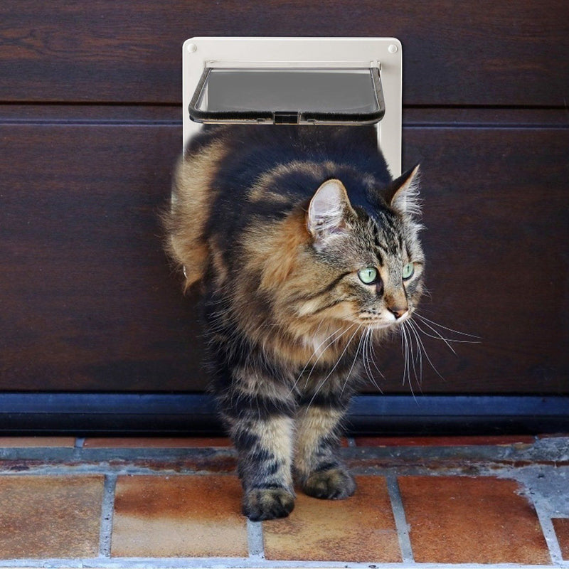 Pet 4 Way Locking Quiet Flap Door Pet Supplies - DailySale