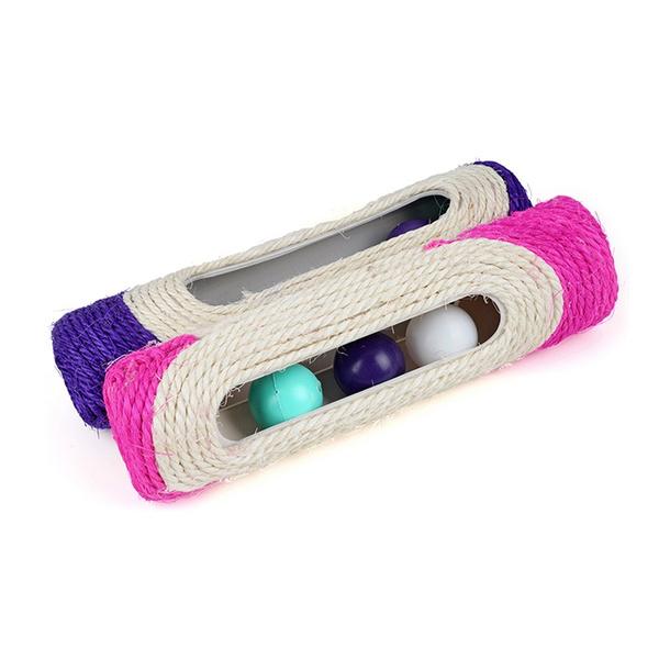 Pet Cat Rolling Sisal Scratching Post Trapped With 3 Ball Training Novely Toy Pet Supplies - DailySale