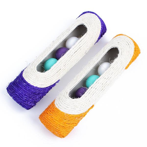 Pet Cat Rolling Sisal Scratching Post Trapped With 3 Ball Training Novely Toy Pet Supplies - DailySale