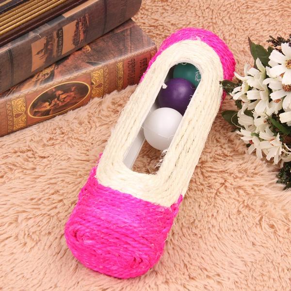 Pet Cat Rolling Sisal Scratching Post Trapped With 3 Ball Training Novely Toy Pet Supplies - DailySale