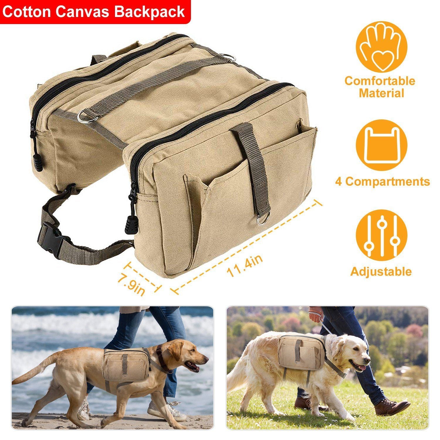 Pet Dog Backpack Hound Hiking Camping Saddle Bag Pet Supplies - DailySale