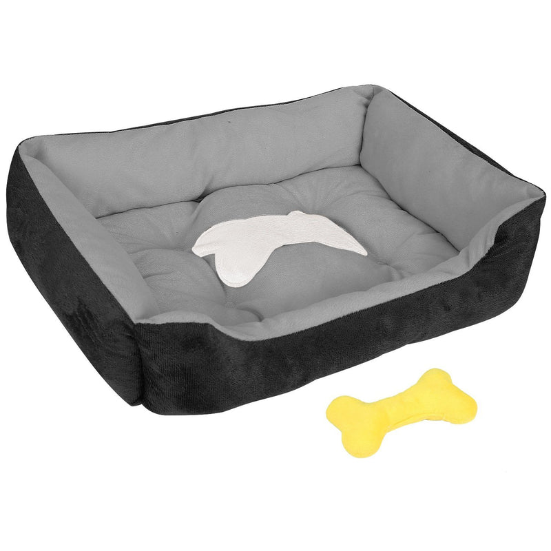 Pet Dog Bed Soft Warm Fleece Pet Supplies S Black - DailySale