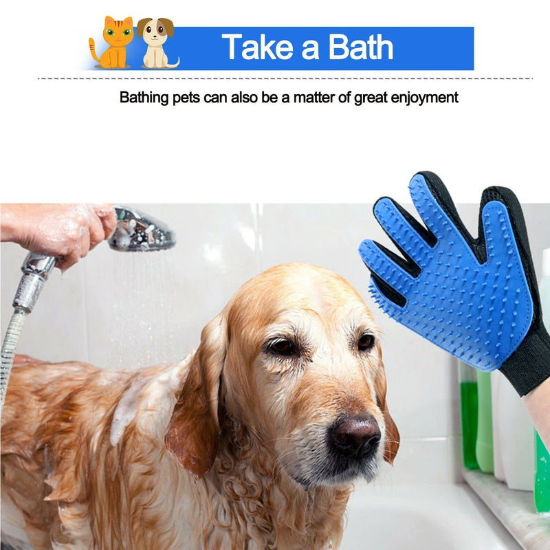 Pet Hair Brush Dog Cat Comb Gloves Grooming Remover Mitt Fur Massage DeShedding Pet Supplies - DailySale