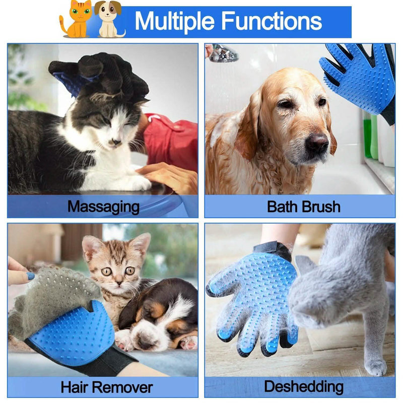 Pet Hair Brush Dog Cat Comb Gloves Grooming Remover Mitt Fur Massage DeShedding Pet Supplies - DailySale