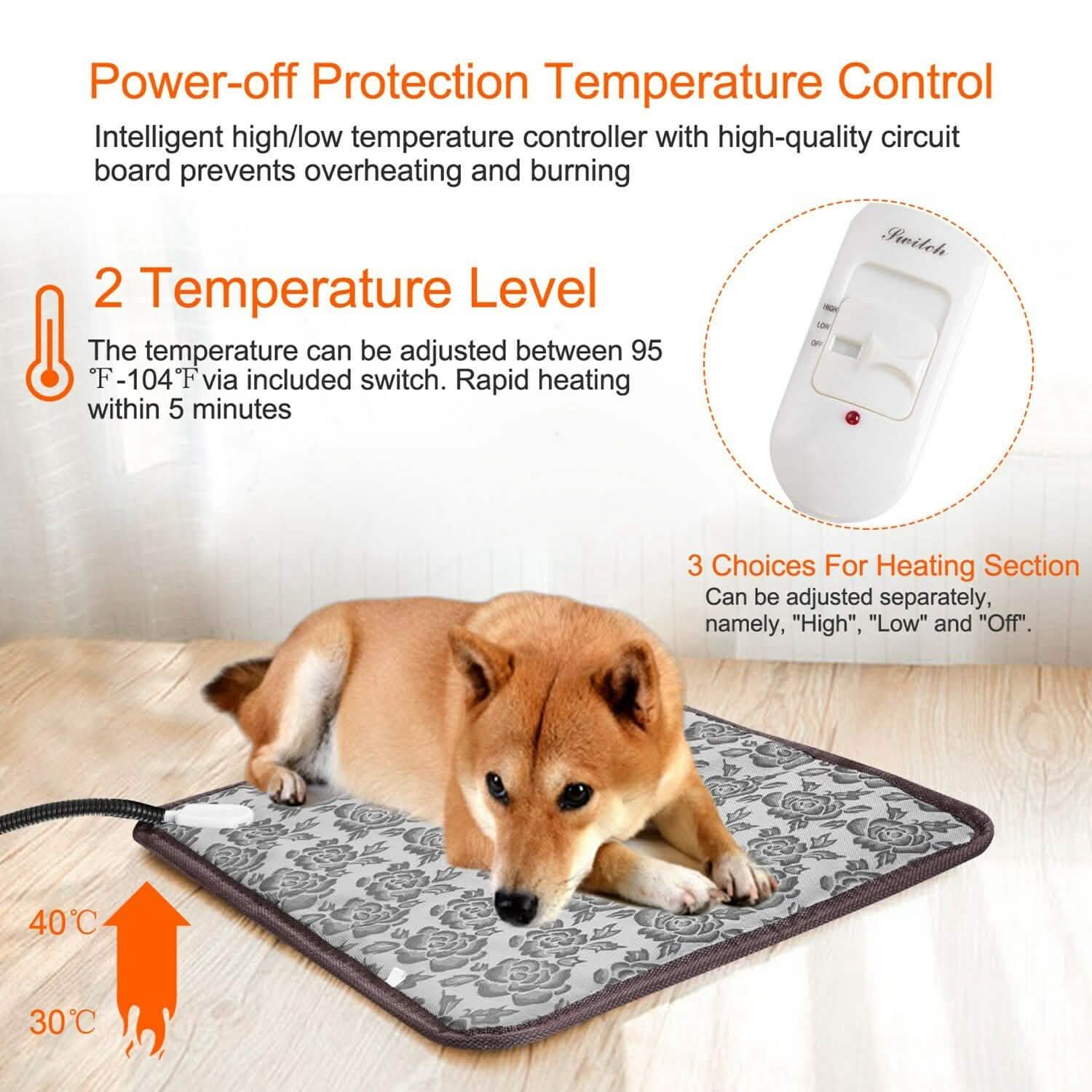 Pet Heating Mat Waterproof Adjustable Pet Supplies - DailySale