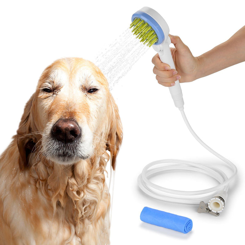 Pet Massage Shower Sprayer with Towel Pet Supplies - DailySale