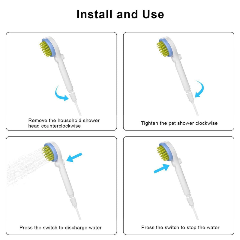 Pet Massage Shower Sprayer with Towel Pet Supplies - DailySale