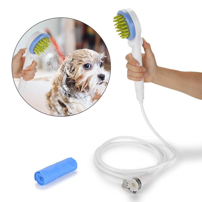 Pet Massage Shower Sprayer with Towel Pet Supplies - DailySale
