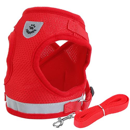 Pet Mesh Harness Dog Leash Puppy Vest Pet Supplies Red XS - DailySale