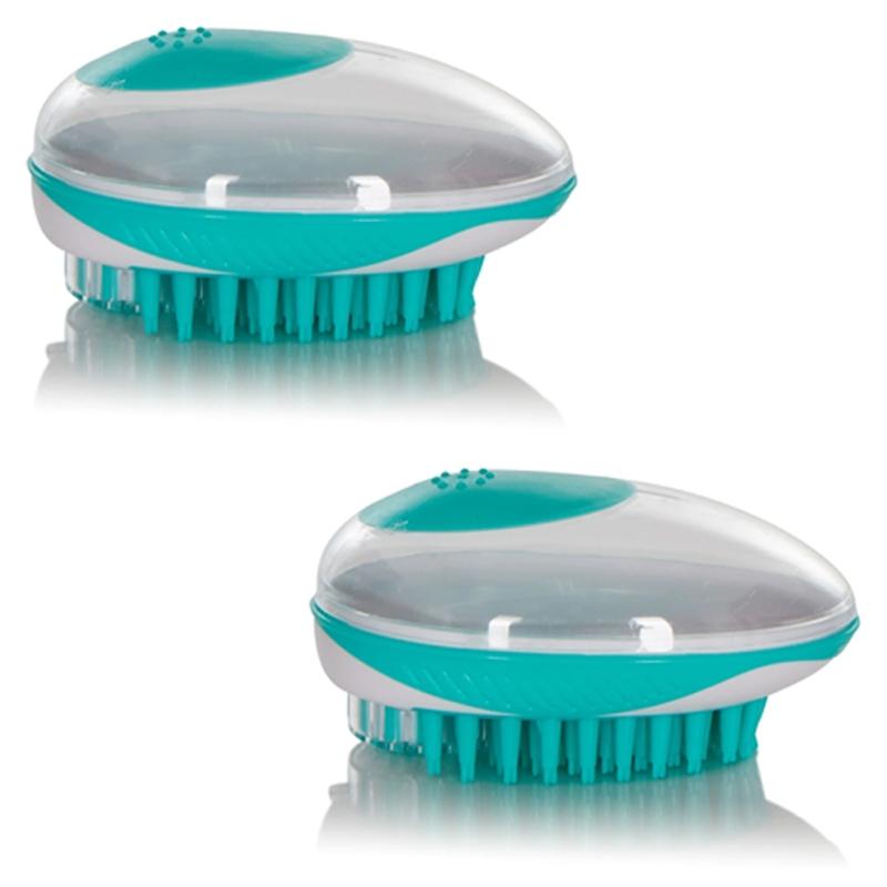 Pet Shampoo Dispensing Grooming Massage Brush Pet Supplies 2 Pack - DailySale
