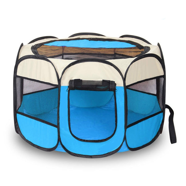 Pet Tent Portable Playpen Pet Supplies Light Blue S - DailySale