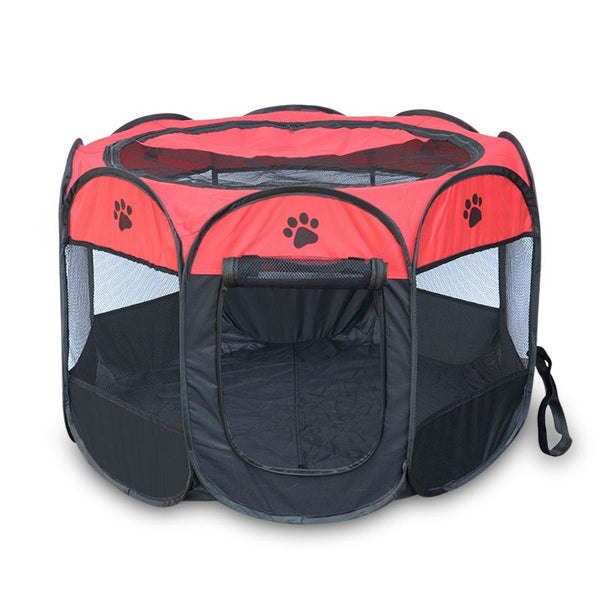 Pet Tent Portable Playpen Pet Supplies Red S - DailySale