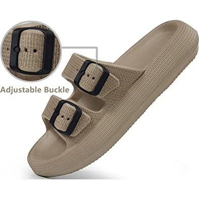 Pillow Sandals Thick Sole Adjustable Buckles EVA Cloud Slides Slippers