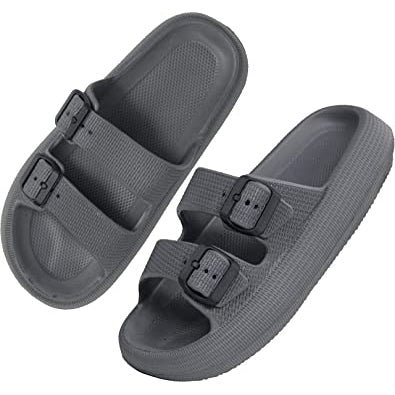 Pillow Sandals Thick Sole Adjustable Buckles EVA Cloud Slides Slippers