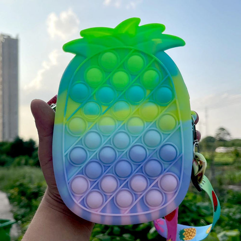 Pineapple Push Pop Pouch With Zipper & Strap Bags & Travel - DailySale
