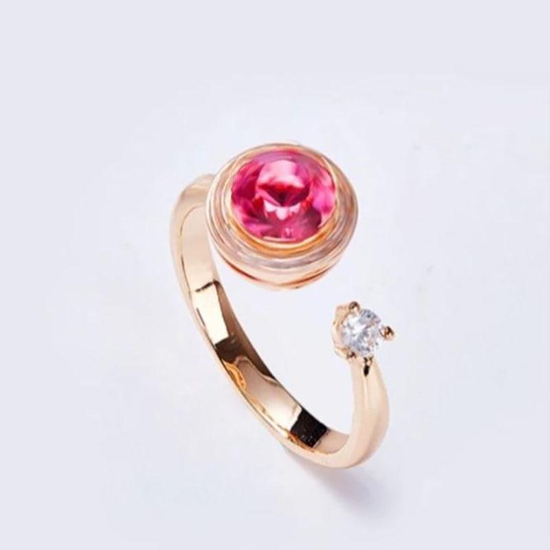 Pink Topaz Pave Adjustable Ring Made with Swarovski Crystals Jewelry - DailySale
