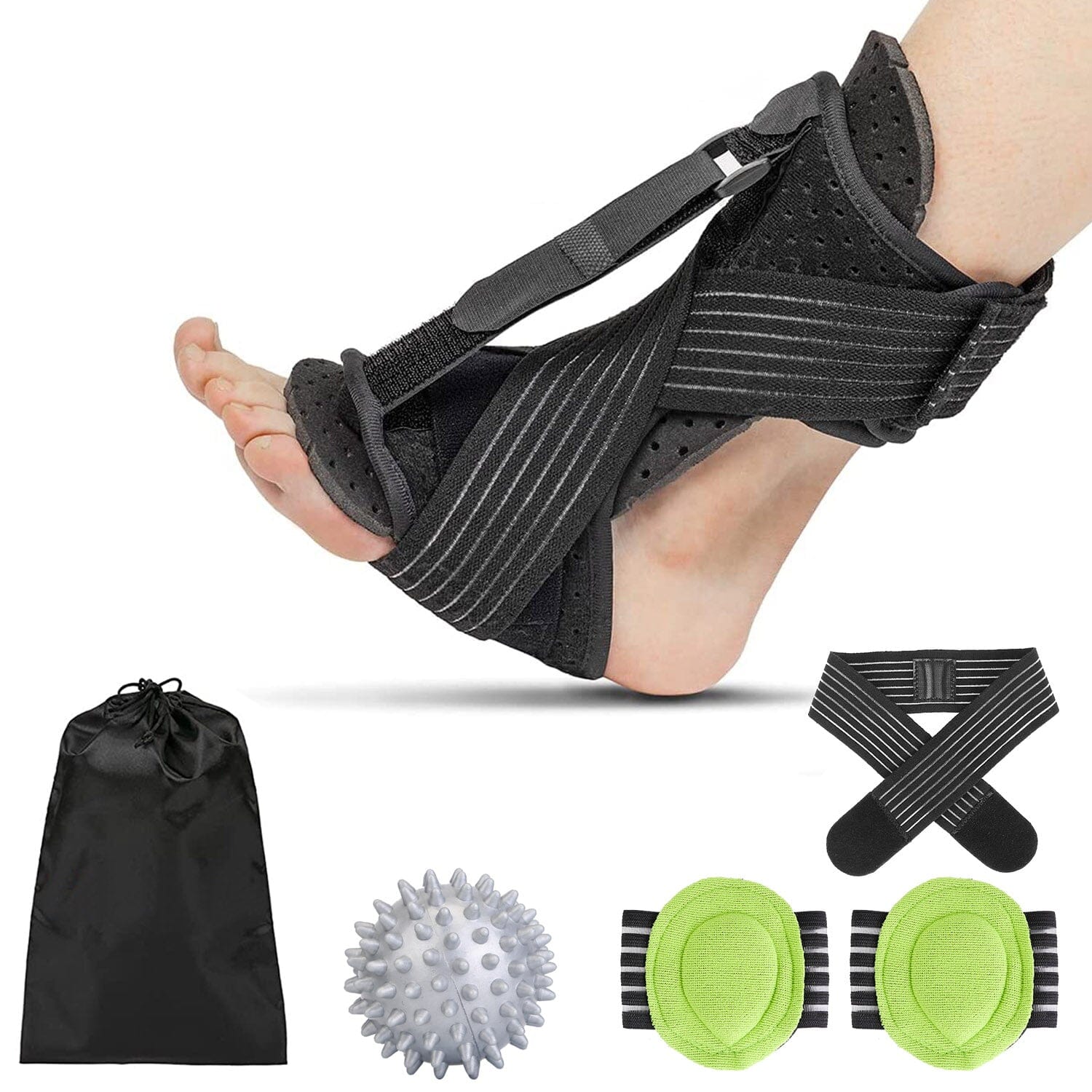 Plantar Fasciitis Night Splint Adjustable Foot Orthotic Brace Wellness - DailySale