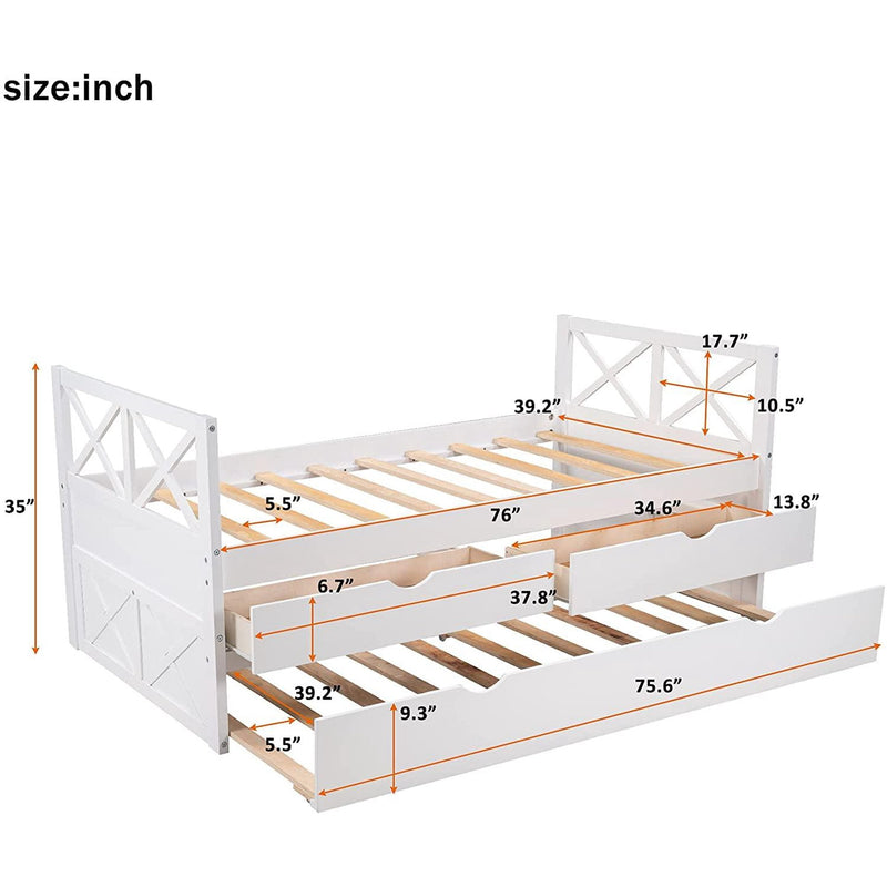 Platform Storage Bed with Trundle Furniture & Decor - DailySale