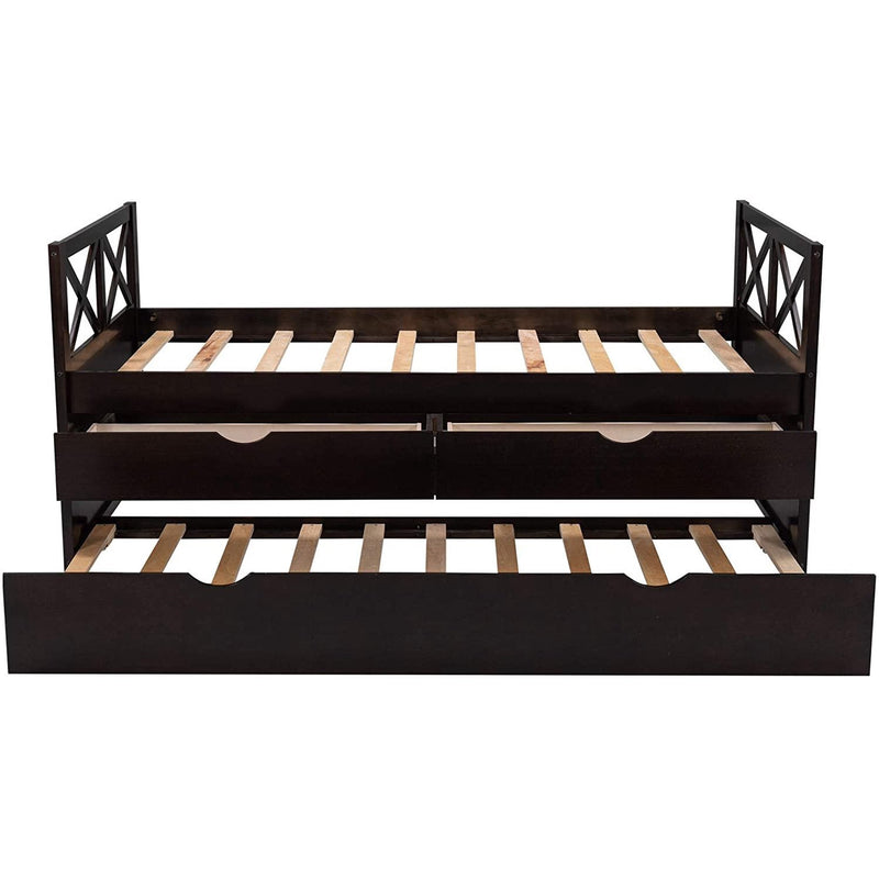 Platform Storage Bed with Trundle Furniture & Decor Espresso - DailySale