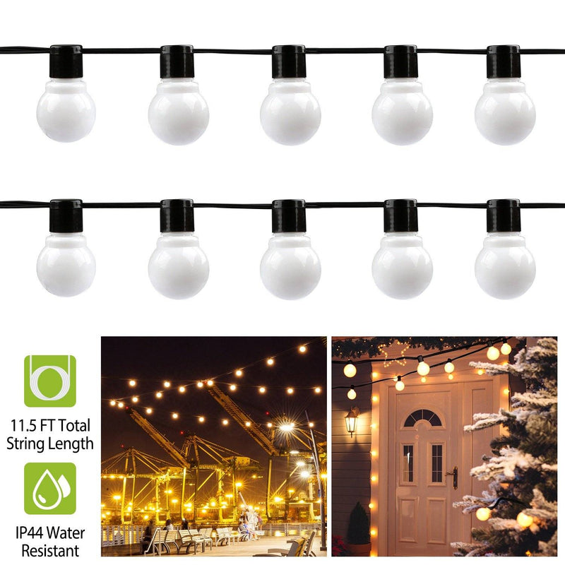 Plug-in Globe String Light Warm White Fairy Light Bulbs Outdoor Lighting - DailySale