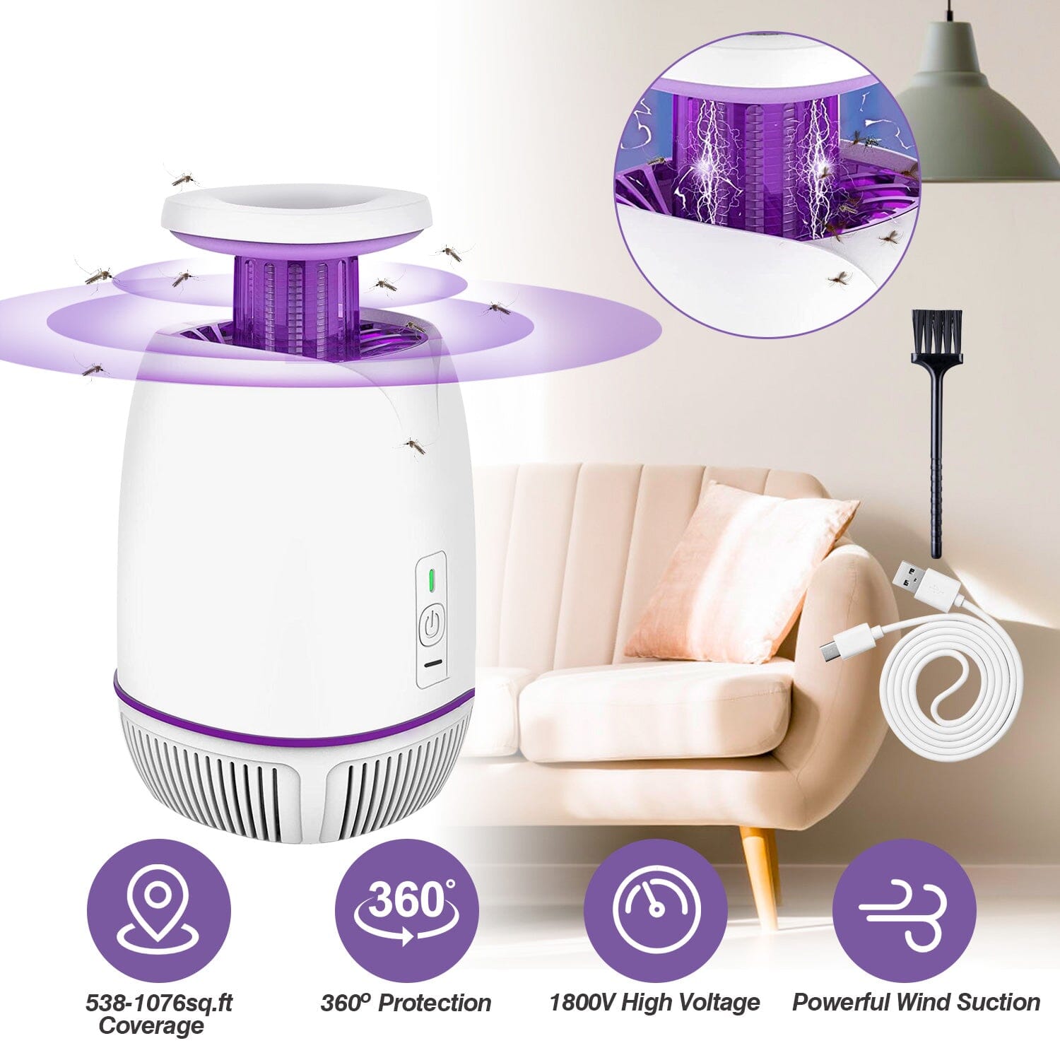 Plug-in Mosquito Zapper Max 10 with 3 Modes Pest Control - DailySale