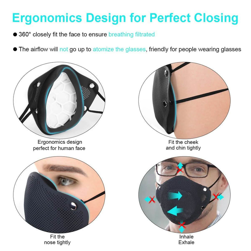 PM2.5 Mouth Nose Disconnect-type Reusable Washable Silicone Mask Wellness & Fitness - DailySale
