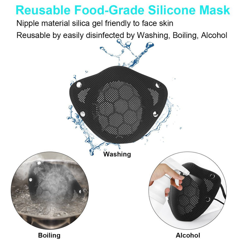 PM2.5 Mouth Nose Disconnect-type Reusable Washable Silicone Mask Wellness & Fitness - DailySale