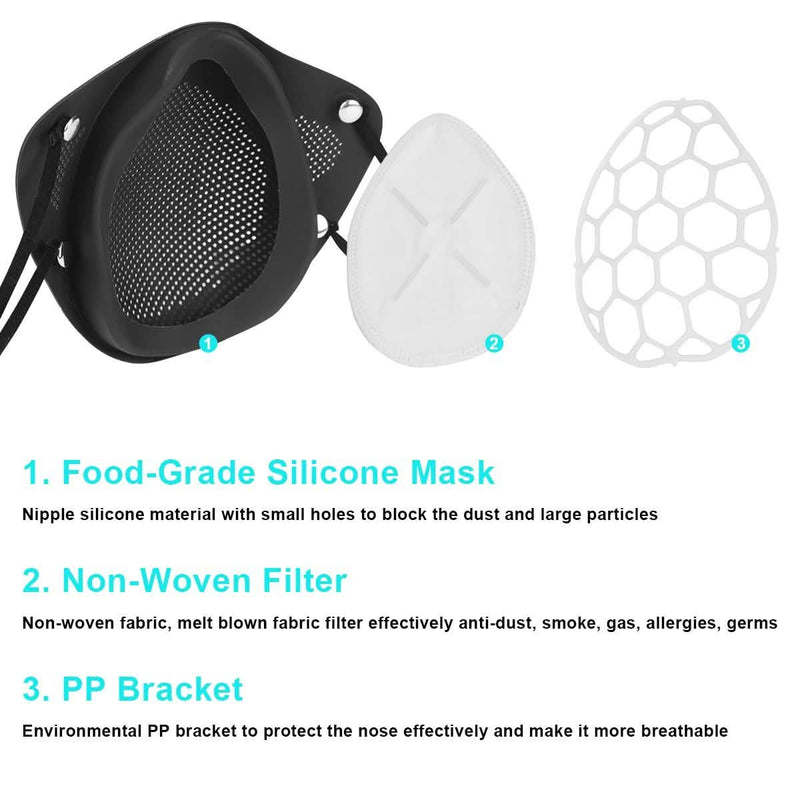 PM2.5 Mouth Nose Disconnect-type Reusable Washable Silicone Mask Wellness & Fitness - DailySale