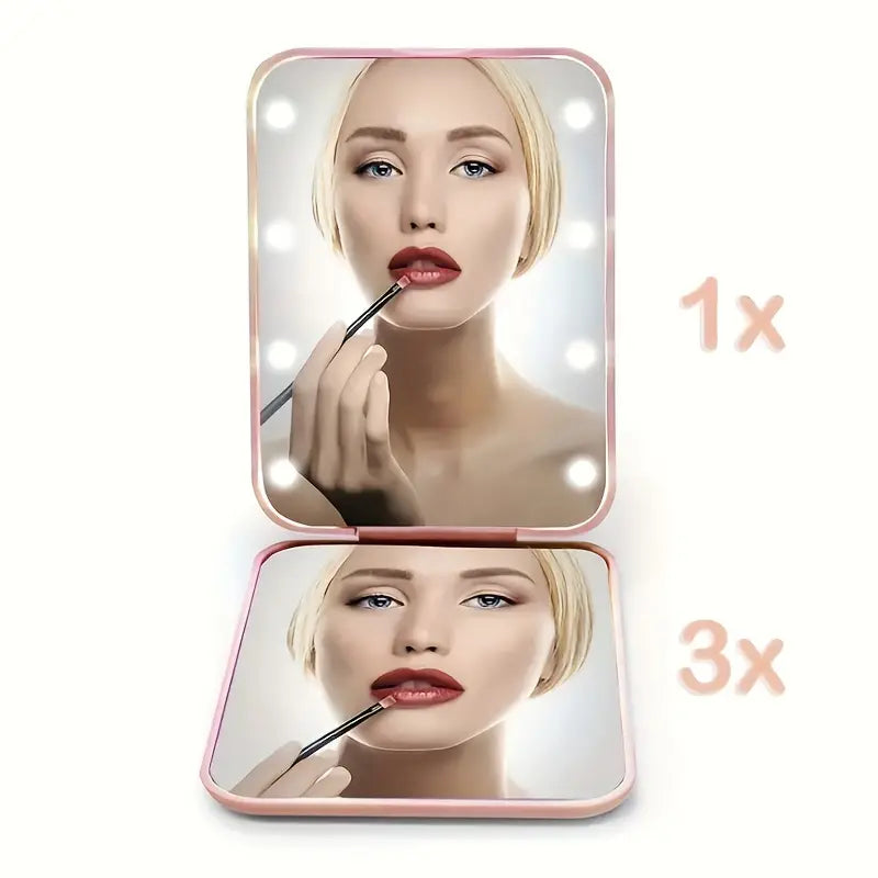 Pocket Mirror, 1X/3X Magnification LED Compact Travel Makeup Mirror Beauty & Personal Care - DailySale