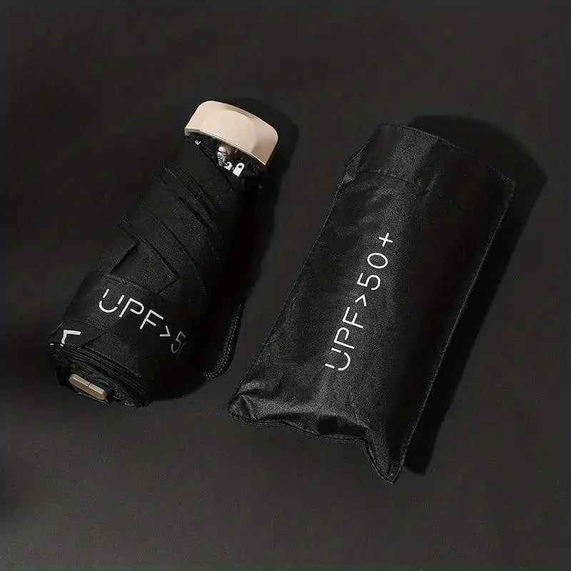 Pocket Windproof UV50 Anti-sunburn Rain Umbrella Sports & Outdoors Black - DailySale