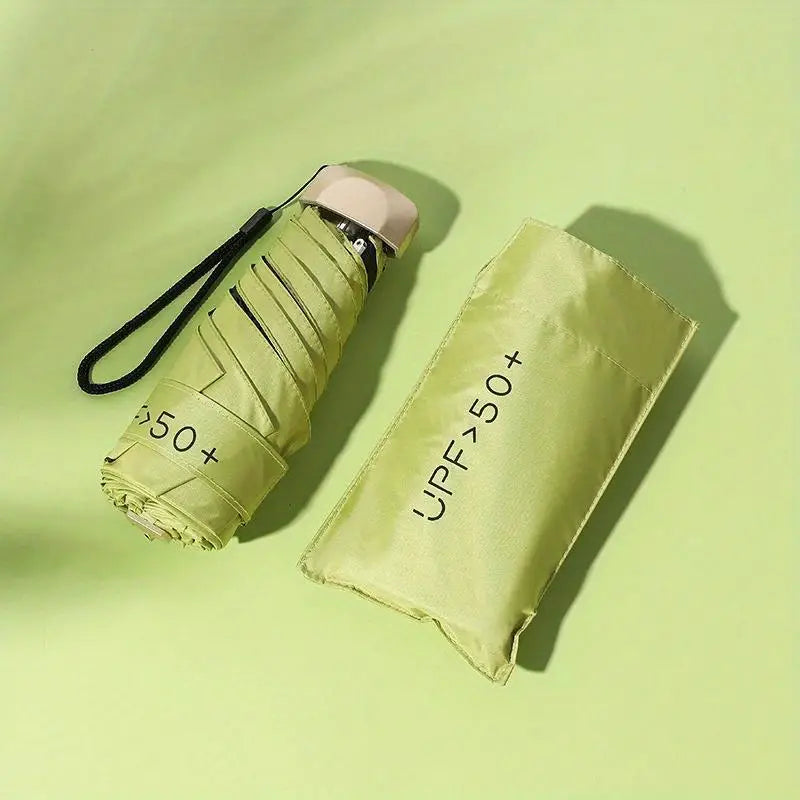 Pocket Windproof UV50 Anti-sunburn Rain Umbrella Sports & Outdoors Light Green - DailySale