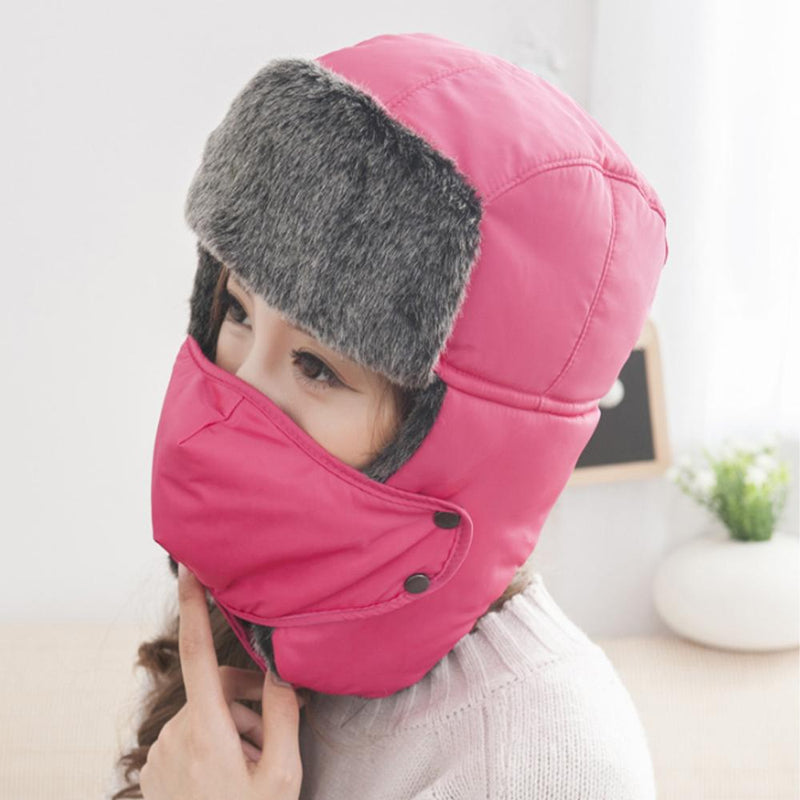 Polar Fleece Hat with Removable Face Mask Women's Accessories - DailySale