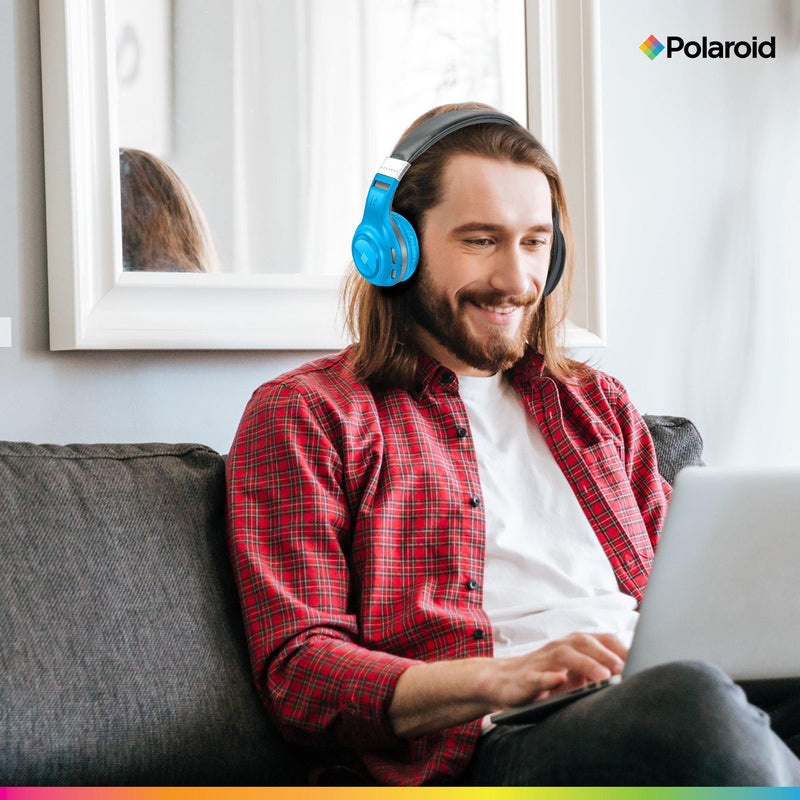 Polaroid Bluetooth Wireless Headphones - Dynamic Stereo Headset with Microphone