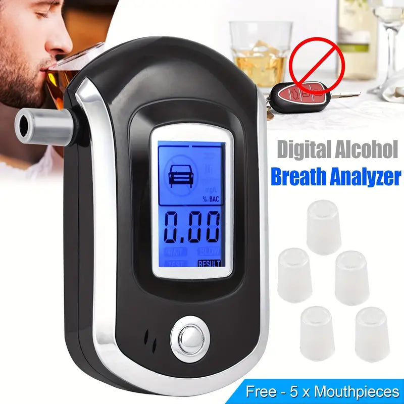 Police-Grade Breathalyzer with LCD Display - AT6000 Alcohol Tester Everything Else - DailySale