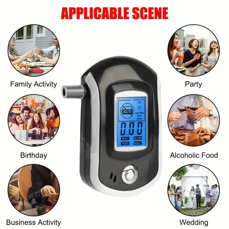 Police-Grade Breathalyzer with LCD Display - AT6000 Alcohol Tester Everything Else - DailySale