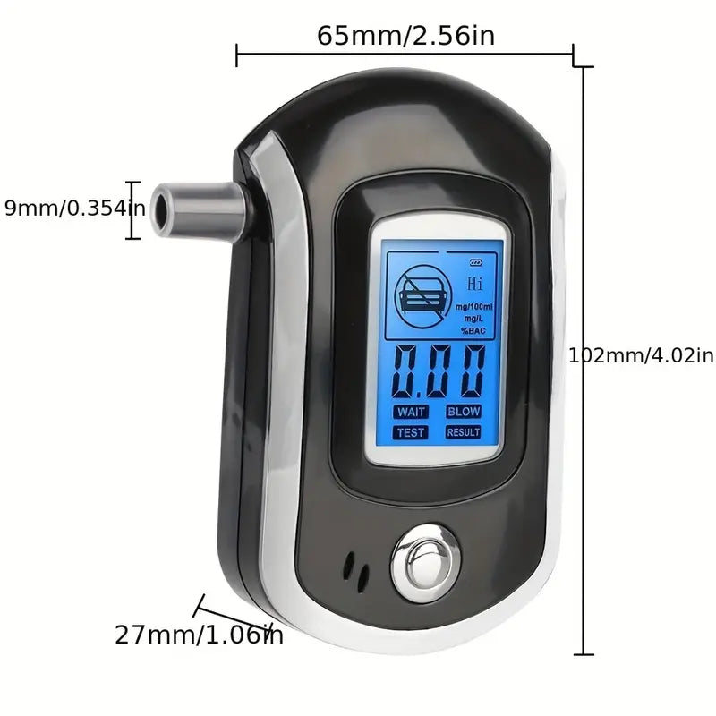 Police-Grade Breathalyzer with LCD Display - AT6000 Alcohol Tester Everything Else - DailySale