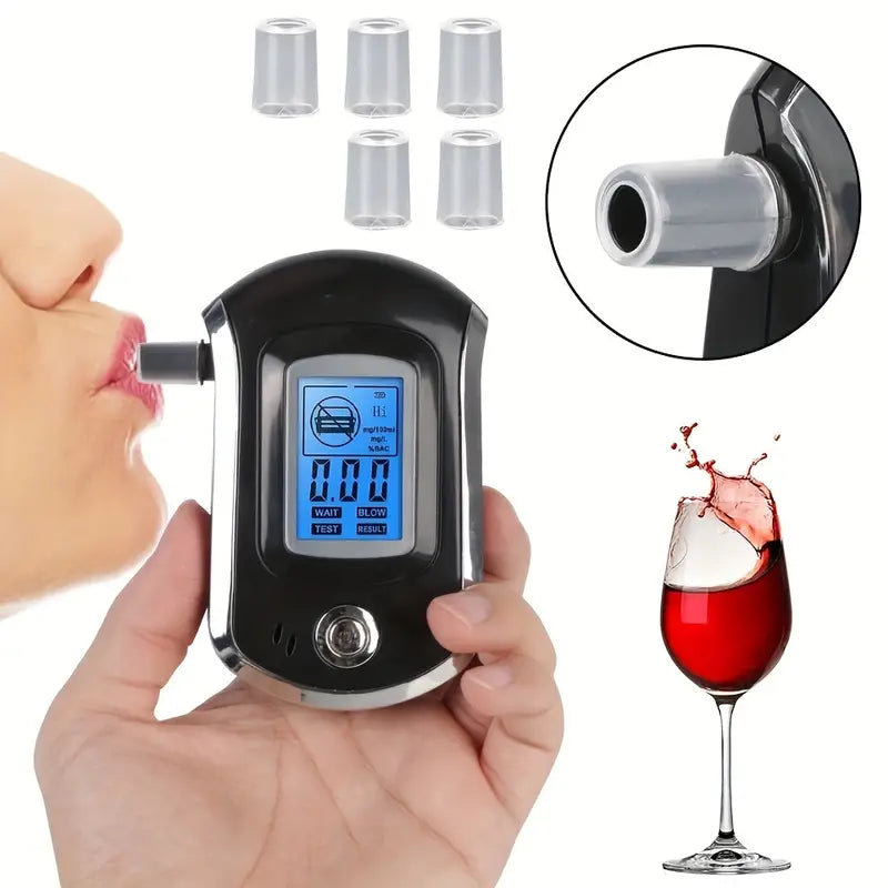 Police-Grade Breathalyzer with LCD Display - AT6000 Alcohol Tester Everything Else - DailySale