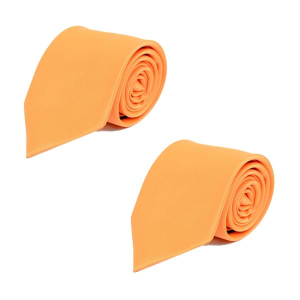 Poly Solid Satin Tie Men's Accessories Orange 2-Pack - DailySale