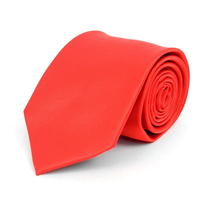 Poly Solid Satin Tie Men's Accessories Red 1-Pack - DailySale